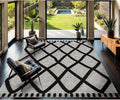 CAMILSON Modern Rug 8x10 Luxury Diamond Pattern Micro Loop Area Rugs Soft High-Low Pile Stain Resistant Easy to Clean Non-Shedding Durable Living Room Bedroom Indoor Carpet (Black/Gray)