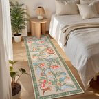 Collive 2x6 Hallway Runners Rug Non Slip, Green Washable Jungle Animal Kitchen Rug Runner for Hallways, Low Pile Entryway Carpet Soft Stain Resistant Bathroom Mats for Laundry Room, Bedside, Bedroom