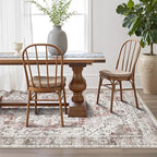 LUMI Washable Area Rug 8x10 for Living Room, Ultra Soft Stain Resistant Carpet with Non Slip Rubber Backing, Non-Shedding Low Pile Rugs for Bedroom, Dining Room, Indoor, Office