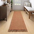 Collive Long Hallway Rug, 2.6' x 7', Washable Indoor Entryway Rug, Terracotta Braided Woven Rugs, Low-Profile Floor Carpet for Laundry Room, Bedroom