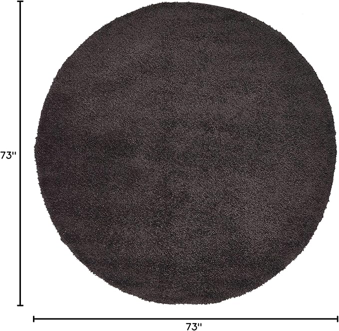 Unique Loom Solo Collection Area Rug - Calabasas (6' 1" Round, Charcoal/ Black)