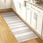 BESTSWEETIE 2x6 Area Rugs for Living Room Washable Moroccan Farmhouse Neutral Geometric Low Pile Non-Slip Soft Print Pattern Rug for Bedroom Kitchen Dining Room Entryway Cream/Brown/Pink