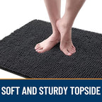 OLANLY Dog Door Mat for Muddy Paws 70x32, Absorbs Moisture and Dirt, Absorbent Non-Slip Washable Doormat, Quick Dry Chenille Mud Mat for Dogs, Entry Indoor Entryway Carpet for Inside Floor, Dark Grey