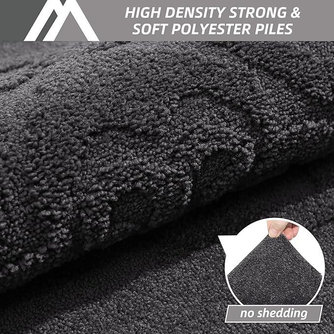 COSY HOMEER Door Mat 24”x36”,Absorbent Dirt Trapper Entryway Rugs,Non-Slip Welcome Mat,Washable Entry Rugs,Low Pile Doormat for Front Back Door,Wet Shoes & Paws,Dark Grey