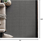 Beverly Rug Micro Loop Area Rug Black/White 6x9 Geometric Modern Luxury Zebra Durable Soft Indoor Rugs for Living Dining Room Office Stain Resistant Non Shedding Casual Indoor Carpet 6 x 9