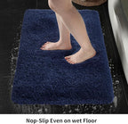 Bathroom Runner Rug 24x70 Navy Non Slip Fluffy Long Bath Mat for Bathroom Floor Washable Plush Luxury Bath Rug for Tub Absorbent Shower Sink Mat Bedside Rug