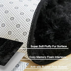 Andency Black Soft Area Rugs for Living Room Bedroom, 3x5 Non-Slip Fluffy Shag Carpet, Indoor Floor Fuzzy Shaggy Living Room Plush Rug for Kids Dorm Nursery Home Decor Aesthetic