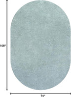 Eyely UES100S-6OV Supersoft Haze Solid Low-Pile Indoor Area Rug, Coastal, Bohemian, Minimalist, Classic, Casual for Bedroom,Kitchen,Living Room,Non Shedding,Easy-Washing, Blue, 6 X 9 Oval