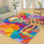 2x3 Abstract Graffiti Rugs for Entryway - Colorful Skeletons Small Area Rugs, Pop Art Laundry Room Carpet Non Slip Accent Throw Rug for Bathroom Kitchen Sink Front Door