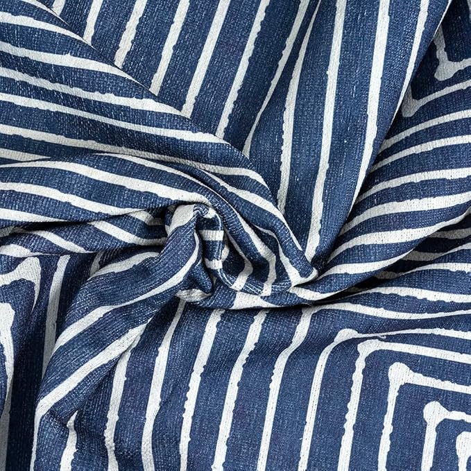 GLN Rugs Contemporary Collection - Machine Washable Area Rug, Contemporary Washable, Non Slip, Low Pile Chenille Rug, Living Room, Bedroom, Kitchen Rug (4' x 6' Lines Blue)