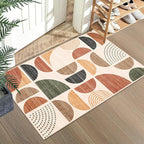 MUJOO Small Rug Washable,Boho 2x3 Area Rugs for Entryway Bathroom Entry Entrance Bedroom Kitchen,Front Door Mat Soft Throw Carpet Non Slip Indoor Modern Abstract Bohemian Terracotta