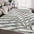 Abani 5'3" x 7'6" (5x8) Grey & Brown Modern Floral Living Room Rug - Non-Shed Tropical Palm Leaves Pattern Area Rug Rugs
