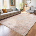 Rugs for Living Room, 8x10 Large Area Rugs Ultra Soft Washable, Vintage Boho Faux Wool Carpet for Dining Room, Bedroom, Office, Home Decor (Cinnamon)