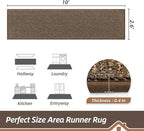 BEQHAUSE Hallway Runner Rugs 2.6x10, Hallway Rug Non-Slip Washable(Rolled-Up NO Creases), Runner Rug Absorbent Stain Resistant Hall Rug Carpet Runner, Entryway Rugs Floor Mat Laundry Room Rugs, Brown