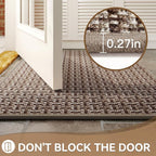Indoor Door Mat 24"x72",Door Mat Indoor Entrance Dirt Resistant and Absorbent Non-Slip Rubber Backing Front Door Mats Washable Low-Profile Mats for Entryway, Inside Entrance Easy Clean Brown