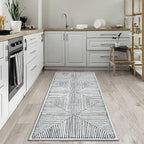 Bloom Rugs Washable Non-Slip 12 ft Runner - Black/Ivory Striped Runner for Entryway, Hallway, Bathroom, and Kitchen - Exact Size: 2.5' x 12'