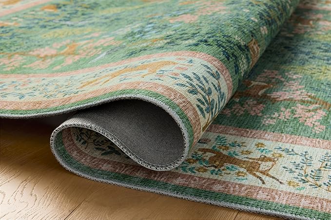 Loloi Rifle Paper Co. Canopy Collection CNP-02 Sage/Blush 3'-9" x 3'-9" Round Accent Rug