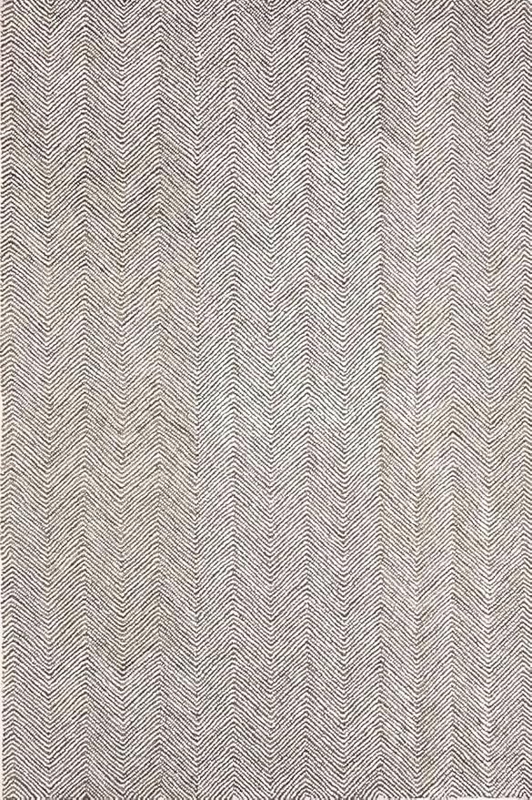 Modern Herringbone Chevron Collection Handcrafted Wool Area Rug - Durable, Zigzag Pattern, for High Traffic, Contemporary Design for Living Room, Bedroom, Dining Room Decor (Dark Olive, 3' x 5')