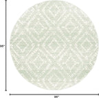 SAFAVIEH Adirondack Collection 8' Round Green/Ivory ADR131Y Modern Diamond Distressed Non-Shedding Area Rug