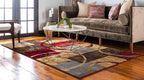 Unique Loom Barista Collection Modern, Abstract, Vintage, Distressed, Urban, Geometric, Rustic, Warm Colors Area Rug (5' 0 x 8' 0 Rectangular, Multi/Beige)