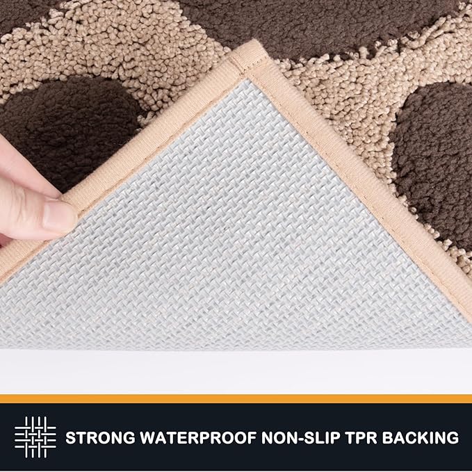 PURRUGS Dirt Trapping Door Mat 33.5" x 59", Non-Skid/Slip Machine Washable Microfiber Entryway Rug, Dog Doormat, Super Absorbent Welcome Mat for Muddy Wet Shoes and Paws, Beige