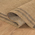 Easy Jute Rugs 6x9 Bordered Natural Color Living Room Indoor Outdoor Area Rug for Patio and Kitchen Rug High Traffic Washable Easy to Clean Solid Boho Woven Design Outside Carpet (6 x 9)