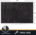 PURRUGS Easy Care Area Rug 4.5ft x 7ft, Non-Slip Washable Entryway Rug, Dog Door Mat, Stain Resistant Accent Rug for Hallway, Living Room, Bedroom and Mudroom, Charcoal