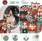 jinchan Round Christmas Rug 5ft for Living Room Washable Circle Christmas Bedroom Rug 5' Round Xmas Geometric Non-Slip Soft Carpet Festive Red-Green Holiday Patch Decor for Entryway Porch Kitchen