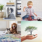 ReaLife Rugs Machine Washable Area Rug - Living Room Bedroom Bathroom Kitchen Entryway Office - Padded Low Pile Stain Resistant Premium - Boho Farmhouse Vintage - BEV - Green 5' x 7'