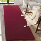 AROGAN Shag Runner Rug for Hallways, 2x6 Feet Washable Rugs with Memory Foam for Bedroom, Entryway Indoor Fluffy Throw Rug for Bedside Living Room Kids Girls Nursery Dorm Room Decor, Wine Red