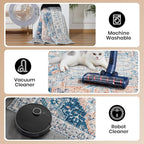 4x6 Washable Rug – Boho Non-Slip Indoor Area Rug for Living Room, Bedroom, Dining Room, Entryway –Navy and Orange Classic Medallion
