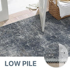 Bavni 6x9 Area Rugs Machine Washable Rug for Living Room, Modern Printed Rug Indoor Soft Area Rug for Bedroom Dining Room, Ultra-Thin Low Pile Carpet with Non Slip Rubber Backing, Dark Gray