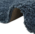 Unique Loom Davos Shag Collection Area Rug - Solid (10' Round, Marine Blue)