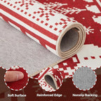 WITSHOCK Christmas Area Rugs for Living Room: 5x7 Stain Resistant Non-Slip Washable Red Snowflake Christmas Carpet, Soft Dining Room Bedroom Rugs, Indoor Decor for Home, Holiday