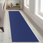 KOZYFLY Runners for Hallways 2x8 ft Washable Kitchen Runner Non Slip Rubber Backed Hall Runners Cotton Entryway Runner Rugs Floor Carpet for Indoor Backdoor Bedroom Kitchen, Royal Blue/Navy