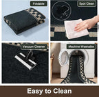 OJIA Easy Jute Kitchen Rug, 2x3 Black Indoor Door Mat Checkered Washable Area Rug Non-Slip Farmhouse Modern Outdoor Doormat Front Door Mat Indoor Entrance Throw Rugs for Entryway Doorway Bathroom