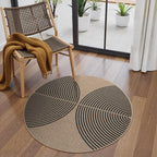Lahome Modern Rainbow Round Rug, 3ft Small Washable Circle Carpet Natural Indoor Outdoor Patio Front Porch Rug, Farmhouse Non Slip Non Shedding Contemporary Round Mat for Entryway