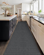 Color&Geometry Door Mat 26" x95, Front Door Mat Indoor Rugs for Entryway, Non Slip Washable Low-Profile Inside Doormat, Entry Mat Entry Rug Door Mats Indoor Entrance, Grey (Rolled-up NO Creases)