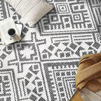 Rugshop Boho Cream Tribal Area Rug 4x6 Modern Indoor Carpet for Living Room, Bedroom, or Entryway – Non-Shedding, Low Pile Geometric Design 4' x 6'