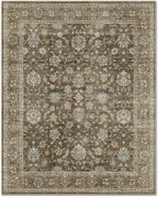 Washable 4x6 Rugs for Living Room, Boho Non-Slip Vintage Distress Small Rugs for Bedroom Nursery Office, 0.3" Neutral Oriental Throw Thin Carpet with Cushioning Pad, Tan/Flaxen/Multi