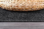 CAMILSON Easy Jute Rug 2x3, Indoor Outdoor Dark Gray Color Farmhouse Area Rugs for Living Room and Kitchen Rug, Solid Boho Woven Design, Easy-Cleaning, Washable Outside Carpet Alfombras (2 x 3)