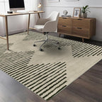 HelloTree Area Rug for Living Room 6x9 Washable Geometric Moroccan Rug Stripe Farmhouse Bohemian Minimalistic Non Slip Non Shedding Ultra Thin Soft Rug for Bedroom Office DiningRoom Nursery-Cream