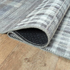 Bloom Rugs Washable Non-Slip 3' x 5' Rug - Gray Striped Area Rug for Living Room, Bedroom, Dining Room, and Kitchen - Exact Size: 3' x 5'