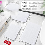 OLANLY Bathroom Rugs 30x18, Extra Soft Absorbent Chenille Bath Rugs, Rubber Backing Quick Dry, Machine Washable Bath Mats for Bathroom Floor, Tub and Shower, Home Decor Accessories, White