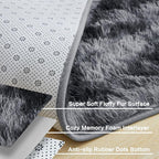 Andency 8x10 Area Rugs for Living Room, Upgrade Non-Slip Fluffy Soft Large Shag Bedroom Carpet, Tie-Dyed Dark Grey Big Indoor Thick Nursery Rug for Kids Dorm Home Decor Aesthetic