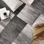 Rugshop Gray Modern Distressed Boxes Area Rug, Cozy Non-Shedding Pile for Living Room, Bedroom and Dining Area, 5' x 7'