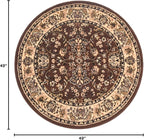 Unique Loom Sialk Hill Collection Area Rug - Washington (4' 1" Round Brown/Black)
