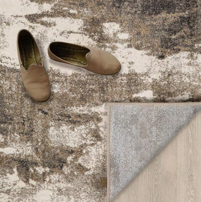 LUXE WEAVERS Lagos Collection Beige 5x7 Abstract Area Rug