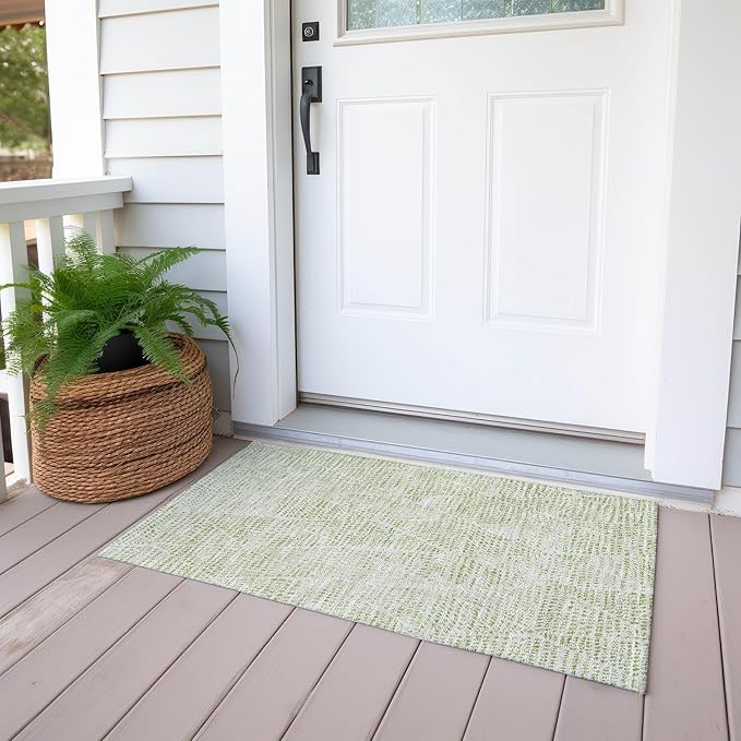 Addison Rugs Chantille ACN591 Aloe 1'8" x 2'6" Indoor Outdoor Area Rug, Easy Clean, Machine Washable, Non Shedding, Bedroom, Living Room, Dining Room, Kitchen, Patio Rug