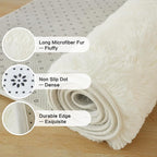 Andency 6x9 Area Rugs Cream,Large Shag Fluffy Soft Shaggy Rugs for Living Room Bedroom, Non-Slip Thick Plush Carpet for Kids Girls and Boys, Dorm Nursery Home Decor Aesthetic